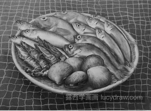 海鲜怎么画？虾兵蟹将的素描步骤有几步？