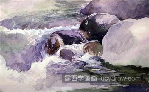 山涧小溪怎么画？溪水和石头具体该如何画？