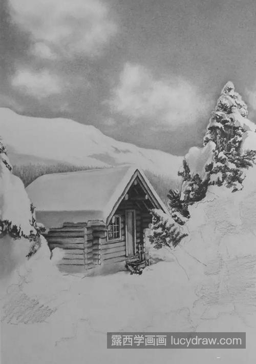 大雪覆盖的木屋怎么画？木屋绘画步骤有哪些？