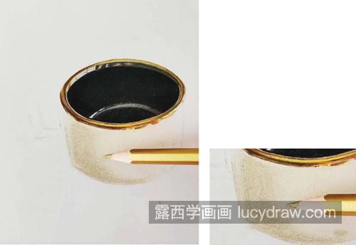 金色咖啡杯怎么画？如何表达被子的金属感？