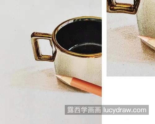 金色咖啡杯怎么画？如何表达被子的金属感？