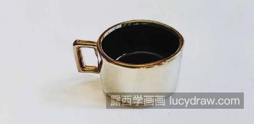 金色咖啡杯怎么画？如何表达被子的金属感？