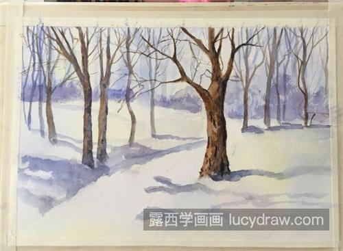 光秃秃的树怎么画？冰雪消融的情景画法是什么？