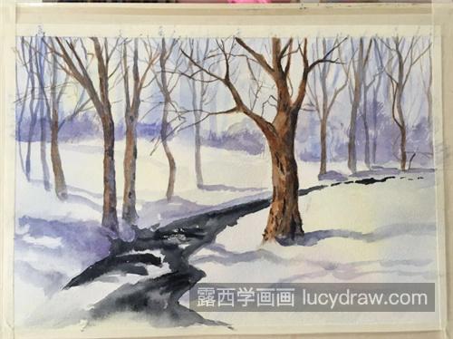 光秃秃的树怎么画？冰雪消融的情景画法是什么？