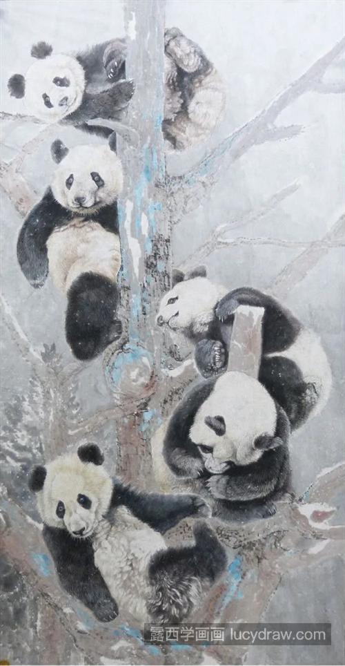 玩耍大熊猫怎么画？大熊猫的工笔步骤有几步？