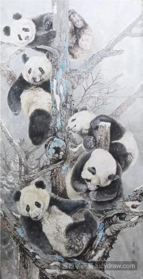 玩耍大熊猫怎么画？大熊猫的工笔步骤有几步？