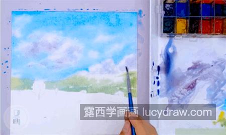 蓝天白云小画怎么画？小场景的水彩画法是什么？