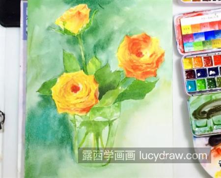 黄玫瑰怎么画？绘画流程是什么？