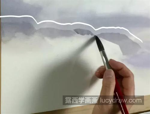 云雾缭绕的山峰怎么画？风景水彩画步骤详解