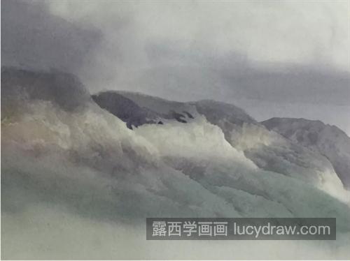 云雾缭绕的山峰怎么画？风景水彩画步骤详解