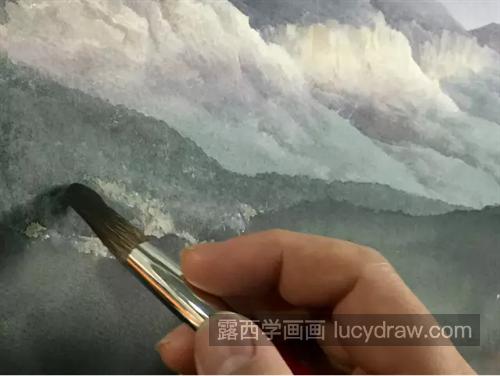 云雾缭绕的山峰怎么画？风景水彩画步骤详解