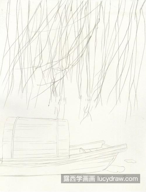 乌蓬船的画法图片