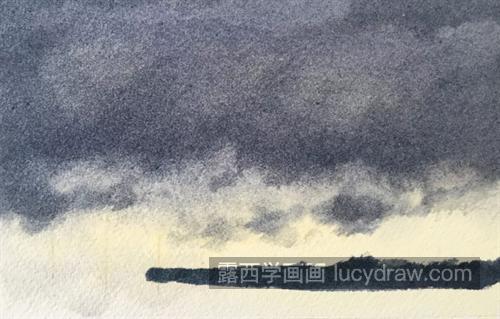 阴沉的天空怎么画？如何用湿画法画云？