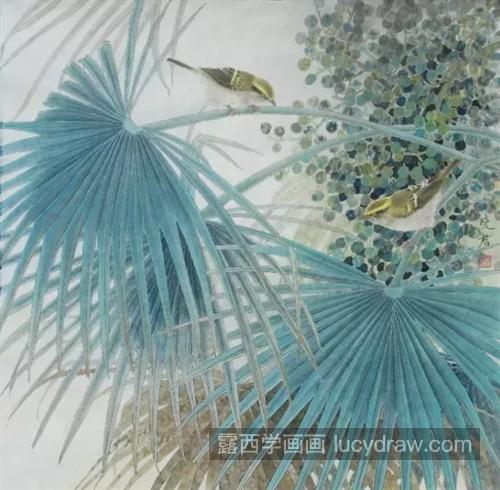 棕榈上的柳莺怎么画？具体的绘画过程是什么？