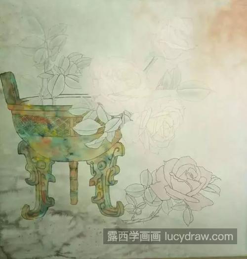 长寿药鼎怎么画？简单的工笔绘画步骤有几步？