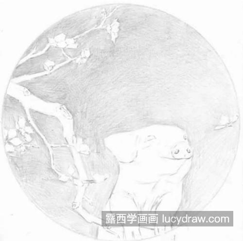 扇面小猪怎么画？详细的素描画法是什么？