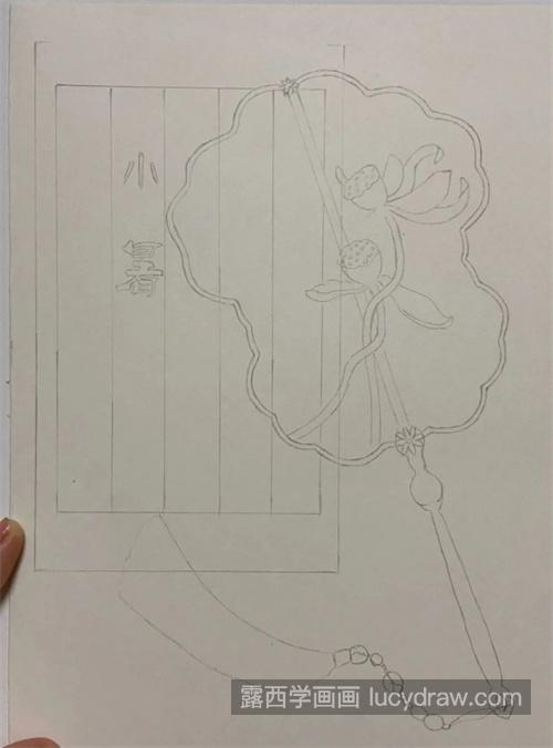 荷花团扇怎么画？如何画小暑小画？