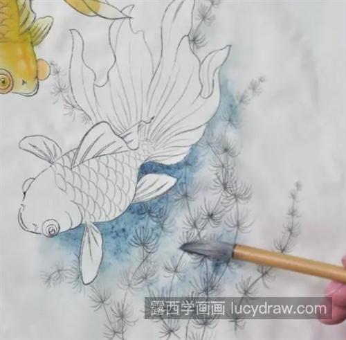 小金鱼怎么画？金鱼海草的画法是什么？