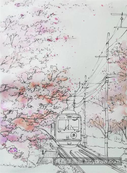 花海列车怎么画？有哪些绘画步骤？