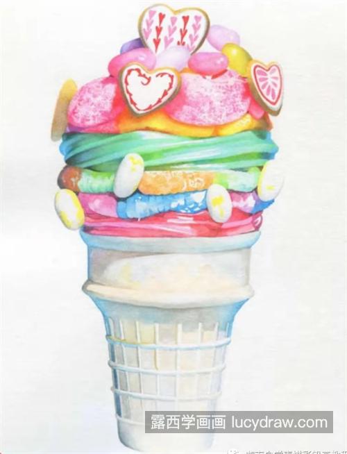 甜筒冰淇淋怎么画？详细的绘画步骤有几步？