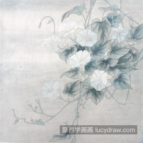 牵牛花怎么画？喇叭花的工笔画步骤有几步？