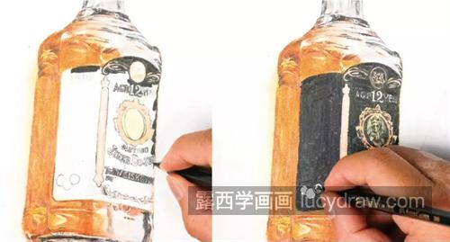 酒瓶怎么画？如何用彩铅画出透明质感？