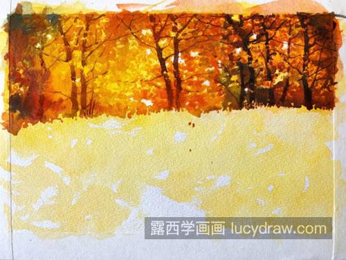 秋天树丛怎么画？秋景的水彩画法是什么？