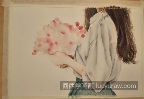 捧花女子怎么画？绘画过程是什么？