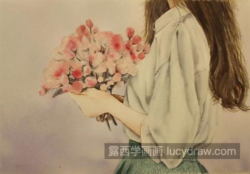 捧花女子怎么画？绘画过程是什么？