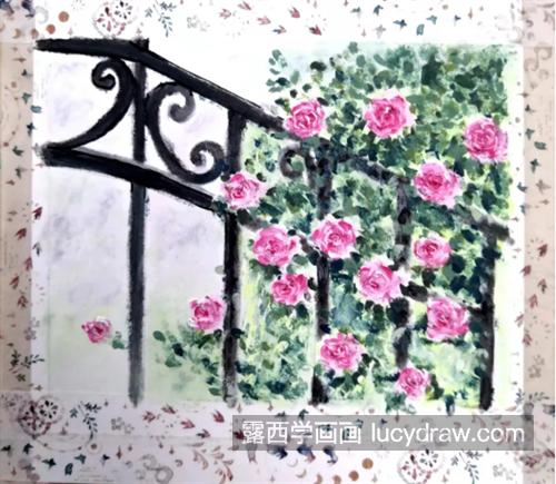 蔷薇栅栏怎么画？具体的油画步骤有几步？