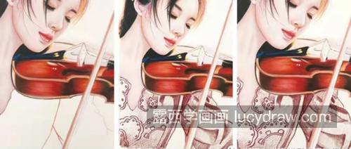 拉小提琴的女孩子怎么画？详细的彩铅画法是什么？