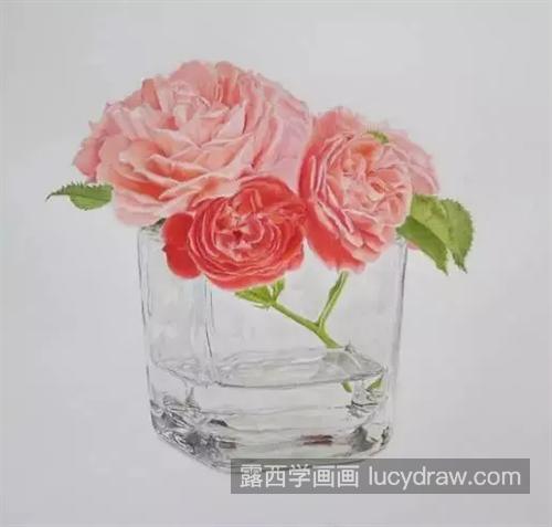 静物花卉怎么画？如何画彩铅玻璃杯？