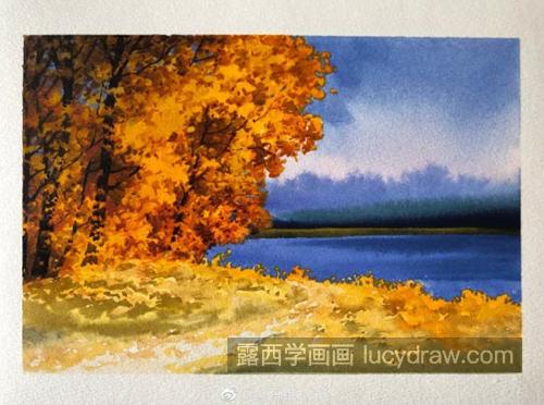 秋天的风景怎么画？如何画湖光秋月？