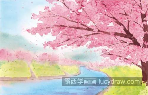 春日樱花怎么画？超级详细的水彩画教程分享