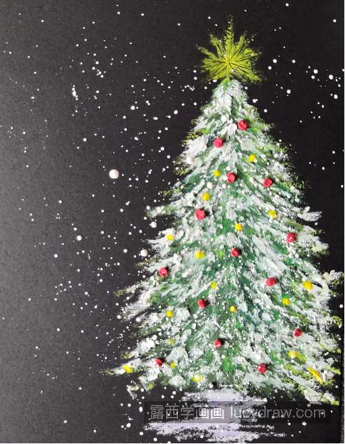 圣诞树怎么画？有哪些油画步骤？