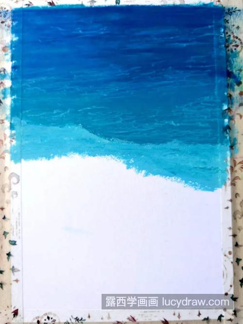 蓝色大海怎么画？油画步骤有几步？