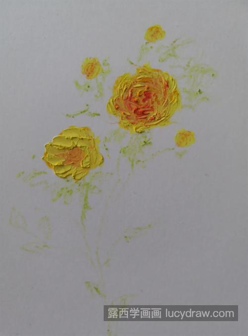 黄色月季花怎么画？简单的油画画法是什么？