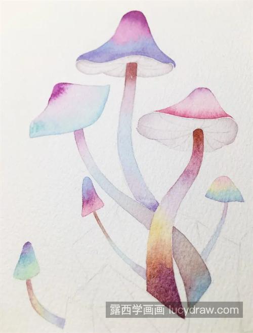 水晶蘑菇怎么画？如何使用多色渐变？
