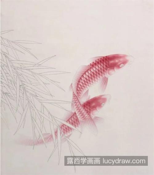 芦苇红鲤鱼怎么画？简单的工笔画法是什么？