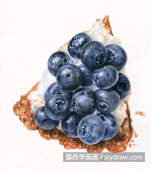 蓝莓奶油蛋糕怎么画？有哪些绘画步骤？