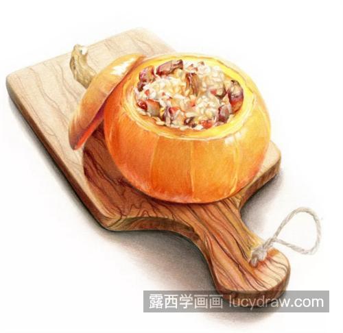 南瓜腊肉饭怎么画？绘画步骤有几步？