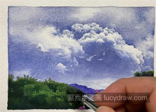 水彩风景怎么画？如何画天空和云朵？