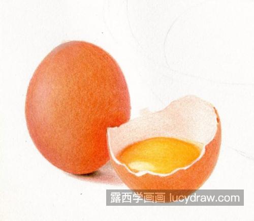 一碗生鸡蛋怎么画？鸡蛋的彩铅步骤有几步？