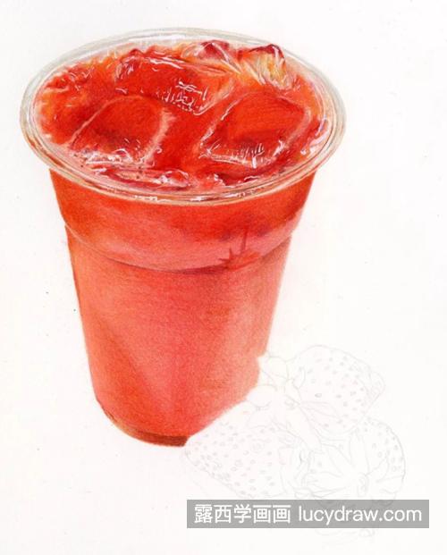草莓饮料怎么画？教你画一杯草莓汁
