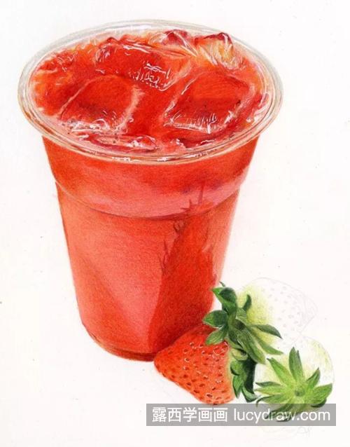 草莓饮料怎么画？教你画一杯草莓汁