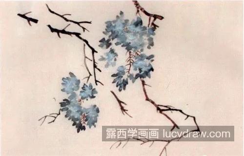 紫藤小鸟怎么画？如何画没骨花鸟？