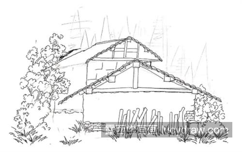 乡间小屋怎么画？钢笔画绘画流程是什么？