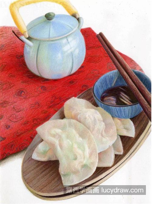 饺子怎么画具体的彩铅画法是什么