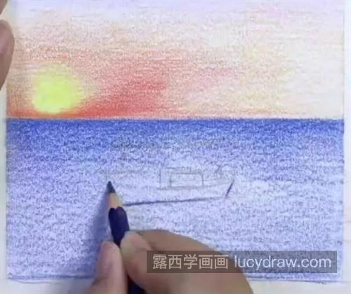 江面船只怎么画？如何画夕阳下的孤舟？