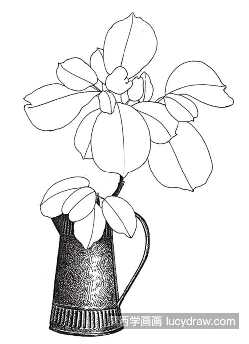 花瓶里的树叶怎么画？简单的绘画过程是什么？